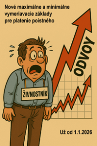 Karikatúra vydeseného živnostníka znázorňujúca rast odvodov a vymeriavacích základov