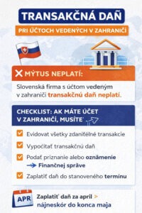 Transakčná daň pri účtoch v zahraničí – povinnosti slovenskej firmy