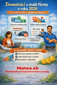 Živnostníci a malé firmy v roku 2026 – zrušenie transakčnej dane, vyššie odvody a finančné plánovanie
