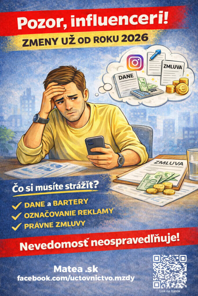 Zmeny pre influencerov od roku 2026 – dane, barterové spolupráce, označovanie reklamy a zmluvy